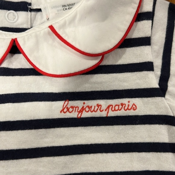 Jacadi Paris Embroidered Sailor Dress in White and Navy, size 24 mo - Picture 7 of 8